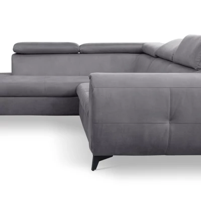 Rozkládací sedačka s úložným prostorem DAUPHIN - šedá, levý roh