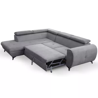 Rozkládací sedačka s úložným prostorem DAUPHIN - šedá, levý roh