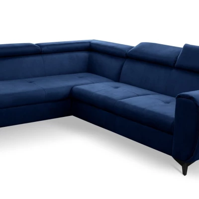 Rozkládací sedačka s úložným prostorem DAUPHIN - modrá, levý roh