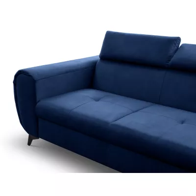 Rozkládací sedačka s úložným prostorem DAUPHIN - modrá, levý roh