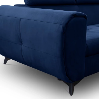 Rozkládací sedačka s úložným prostorem DAUPHIN - modrá, levý roh