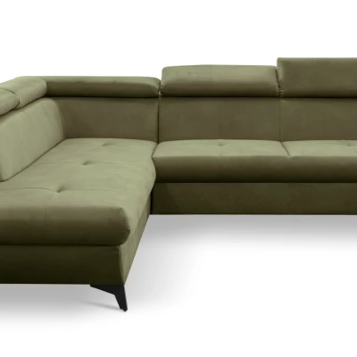 Rozkládací sedačka s úložným prostorem DAUPHIN - khaki, levý roh