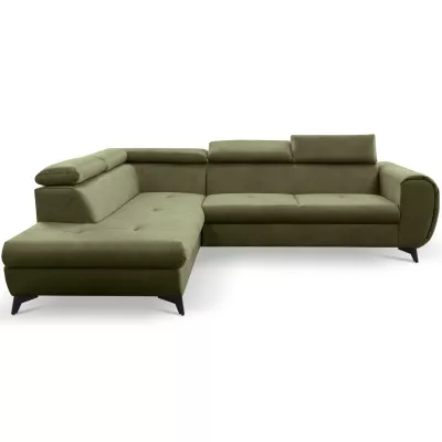 Rozkládací sedačka s úložným prostorem DAUPHIN - khaki, levý roh