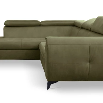 Rozkládací sedačka s úložným prostorem DAUPHIN - khaki, levý roh