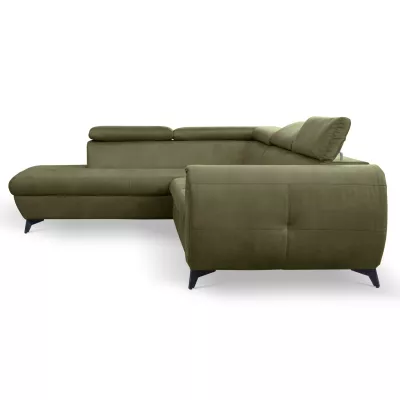 Rozkládací sedačka s úložným prostorem DAUPHIN - khaki, levý roh