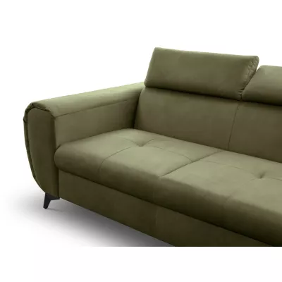 Rozkládací sedačka s úložným prostorem DAUPHIN - khaki, levý roh