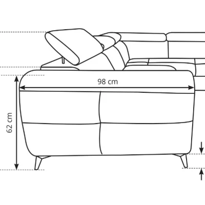 Rozkládací sedačka s úložným prostorem DAUPHIN - šedá, pravý roh