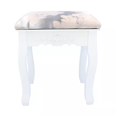 Taburetka MADOX - bílá / béžová