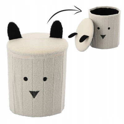 Dětský taburet MADOX - bílý / černý