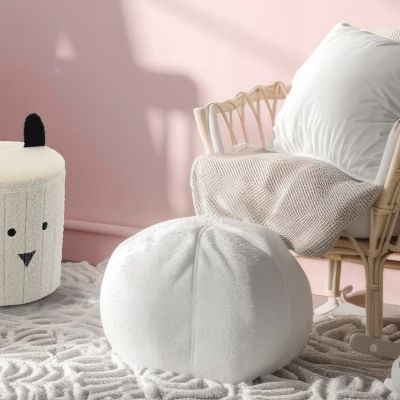 Dětský taburet MADOX - bílý / černý