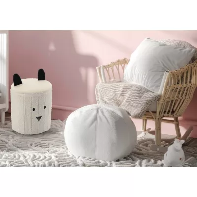 Dětský taburet MADOX - bílý / černý