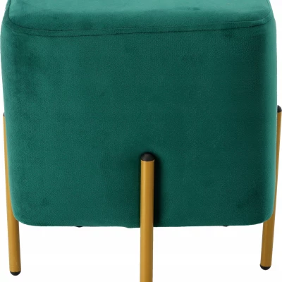 Taburet kostka MADOX - zelený / zlatý