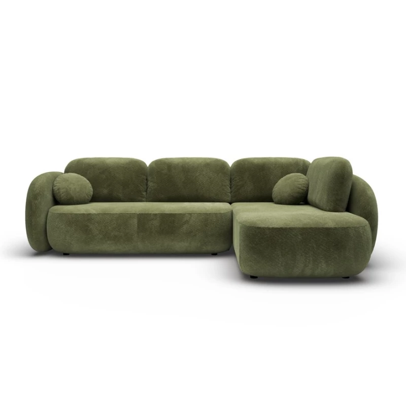 Rozkládací rohová sedačka COBOURG 2 - zelená, pravý roh