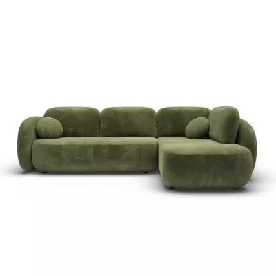 Rozkládací rohová sedačka COBOURG 2 - zelená, pravý roh