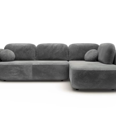 Rozkládací rohová sedačka COBOURG 2 - tmavá šedá, pravý roh