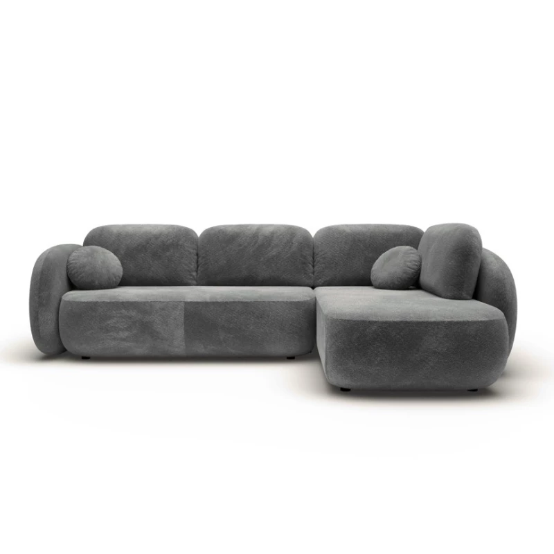 Rozkládací rohová sedačka COBOURG 2 - tmavá šedá, pravý roh