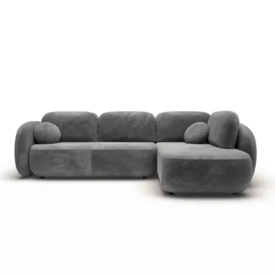 Rozkládací rohová sedačka COBOURG 2 - tmavá šedá, pravý roh