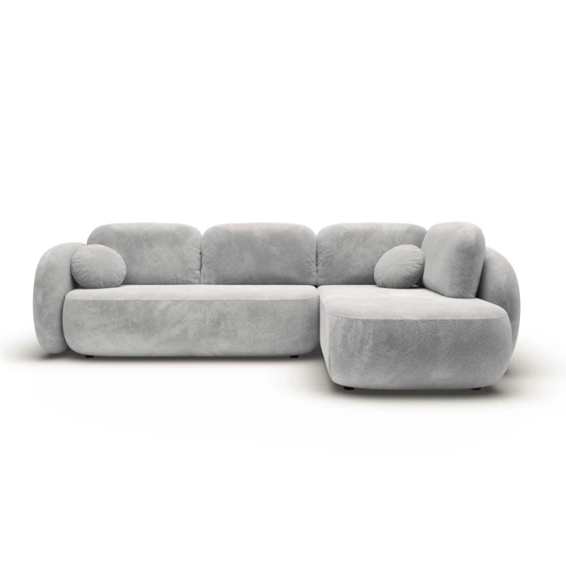 Rozkládací rohová sedačka COBOURG 2 - světlá šedá, pravý roh