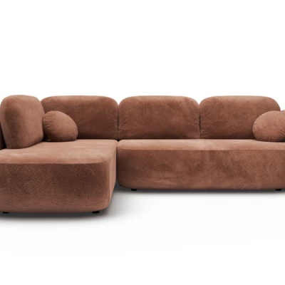 Rozkládací rohová sedačka COBOURG 2 - hnědá, levý roh