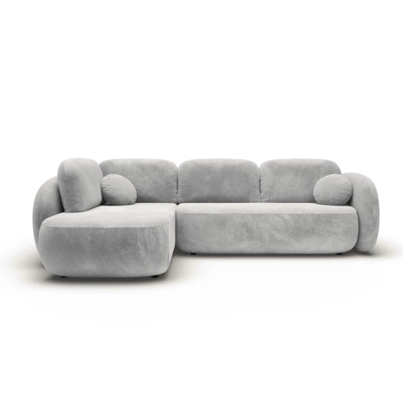 Rozkládací rohová sedačka COBOURG 2 - světlá šedá, levý roh