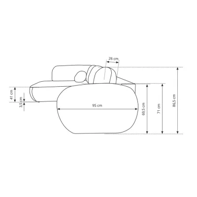 Rozkládací rohová sedačka COBOURG 2 - modrá, pravý roh