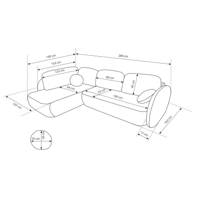 Rozkládací rohová sedačka COBOURG 2 - zelená, levý roh