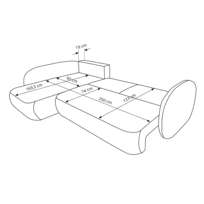 Rozkládací rohová sedačka COBOURG 2 - medová, levý roh