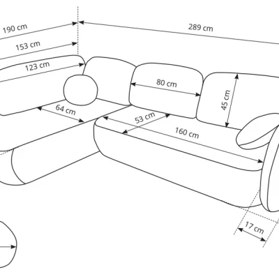 Rozkládací rohová sedačka COBOURG 2 - hnědá, levý roh