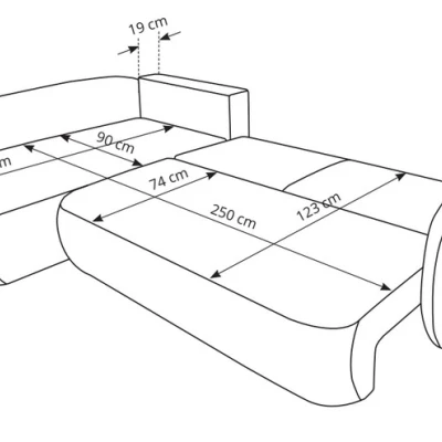 Rozkládací rohová sedačka COBOURG 2 - hnědá, levý roh