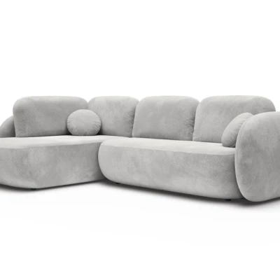 Rozkládací rohová sedačka COBOURG 2 - světlá šedá, levý roh