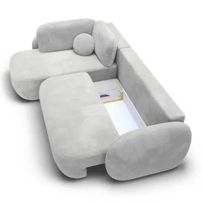 Rozkládací rohová sedačka COBOURG 2 - světlá šedá, levý roh