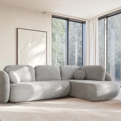 Rozkládací rohová sedačka COBOURG 2 - světlá šedá, levý roh