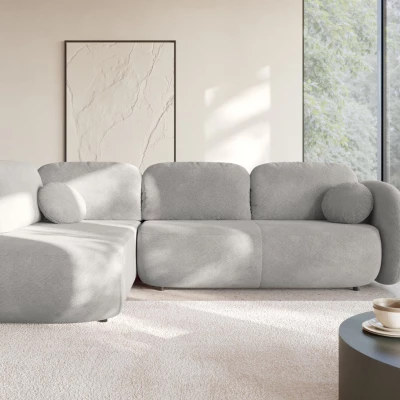 Rozkládací rohová sedačka COBOURG 2 - světlá šedá, levý roh