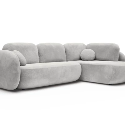 Rozkládací rohová sedačka COBOURG 2 - světlá šedá, pravý roh