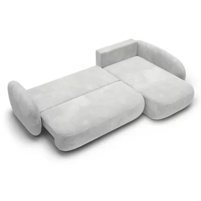 Rozkládací rohová sedačka COBOURG 2 - světlá šedá, pravý roh