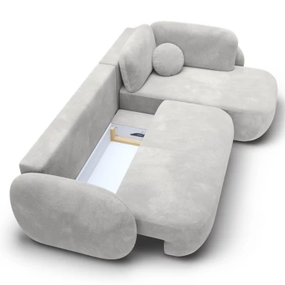 Rozkládací rohová sedačka COBOURG 2 - světlá šedá, pravý roh