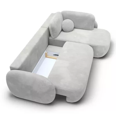 Rozkládací rohová sedačka COBOURG 2 - světlá šedá, pravý roh