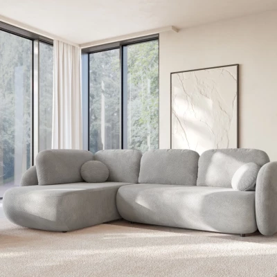 Rozkládací rohová sedačka COBOURG 2 - světlá šedá, pravý roh