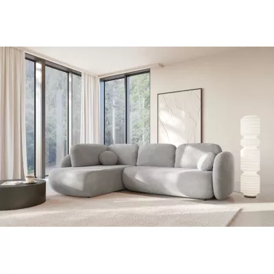 Rozkládací rohová sedačka COBOURG 2 - světlá šedá, pravý roh