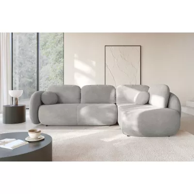 Rozkládací rohová sedačka COBOURG 2 - světlá šedá, pravý roh