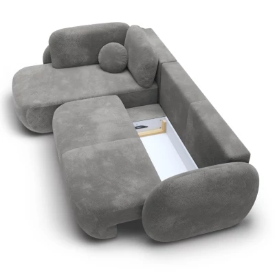 Rozkládací rohová sedačka COBOURG 2 - tmavá šedá, levý roh