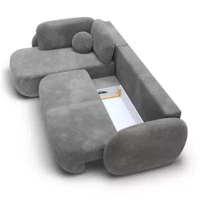 Rozkládací rohová sedačka COBOURG 2 - tmavá šedá, levý roh