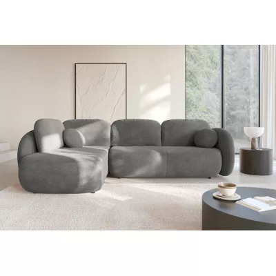 Rozkládací rohová sedačka COBOURG 2 - tmavá šedá, levý roh