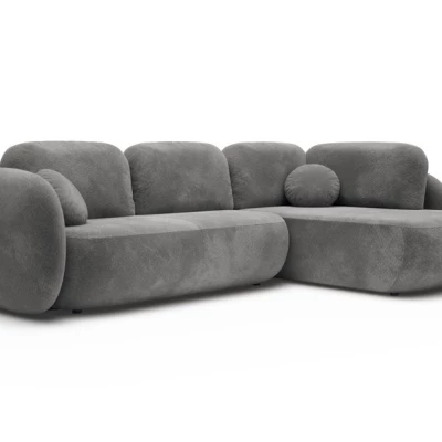 Rozkládací rohová sedačka COBOURG 2 - tmavá šedá, pravý roh