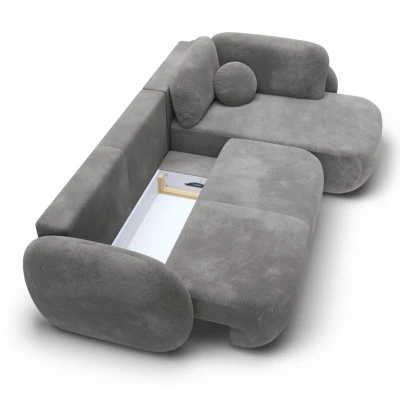 Rozkládací rohová sedačka COBOURG 2 - tmavá šedá, pravý roh