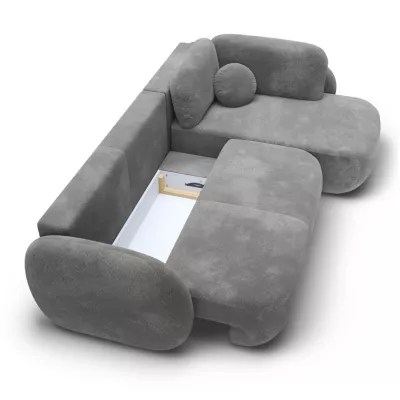 Rozkládací rohová sedačka COBOURG 2 - tmavá šedá, pravý roh