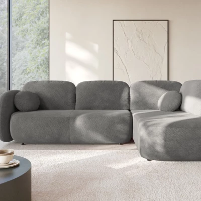 Rozkládací rohová sedačka COBOURG 2 - tmavá šedá, pravý roh