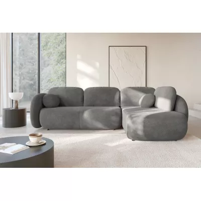 Rozkládací rohová sedačka COBOURG 2 - tmavá šedá, pravý roh