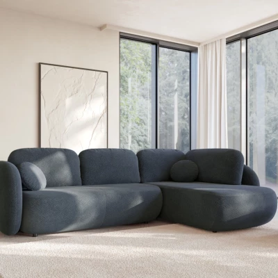 Rozkládací rohová sedačka COBOURG 2 - modrá, levý roh