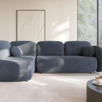 Rozkládací rohová sedačka COBOURG 2 - modrá, levý roh